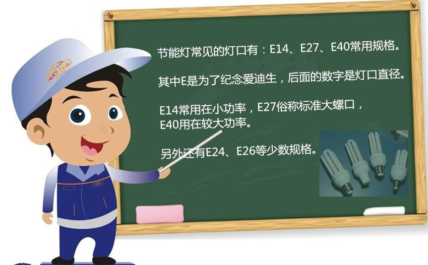 選購節(jié)能燈要注意燈口型號和尺寸 E14、E27、E40螺旋燈口